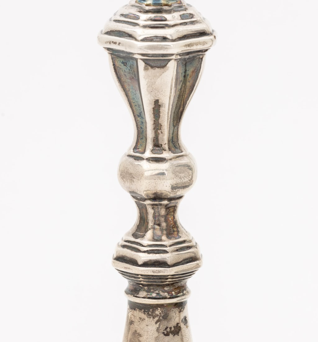 Danish Sterling Silver Weighted Candlesticks, Pair - 9