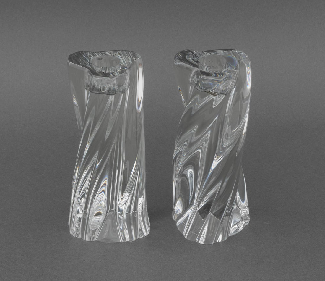 Baccarat Crystal "Odilon" Candlesticks, Pair - 2