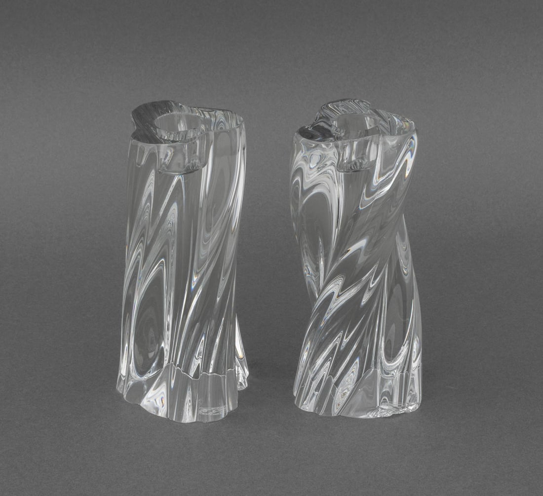 Baccarat Crystal "Odilon" Candlesticks, Pair - 3