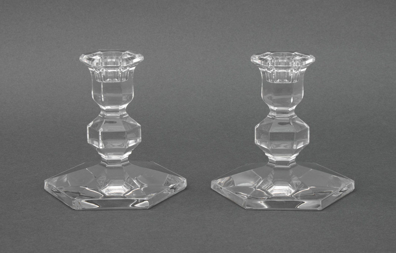 Val St. Lambert Crystal Candlesticks, Pair (1 of 8)