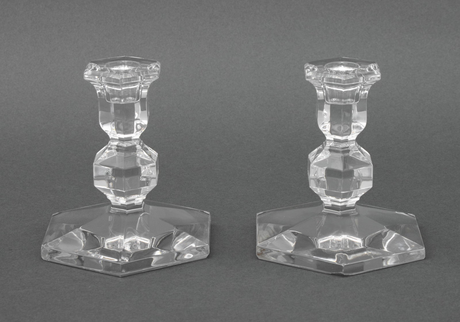 Val St. Lambert Crystal Candlesticks, Pair - 5