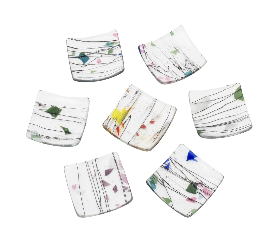 Kurt McVay Attr. Abstract Glass Coasters, 7 (1 of 12)