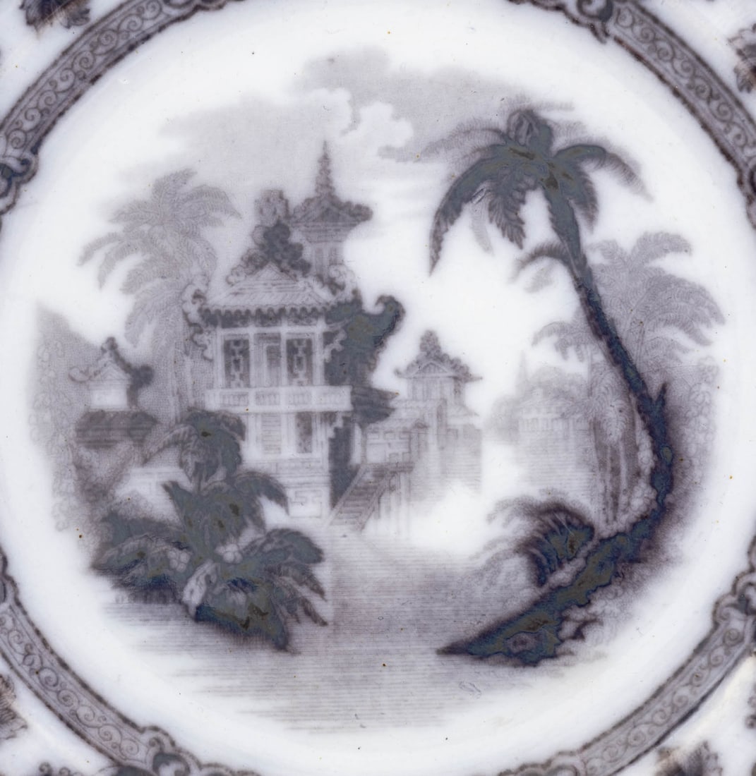 British Black & White Ironstone Tableware, 6 Pcs. - 11