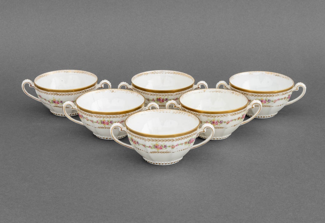 Limoges Porcelain Teacups and Saucers, 12 - 6