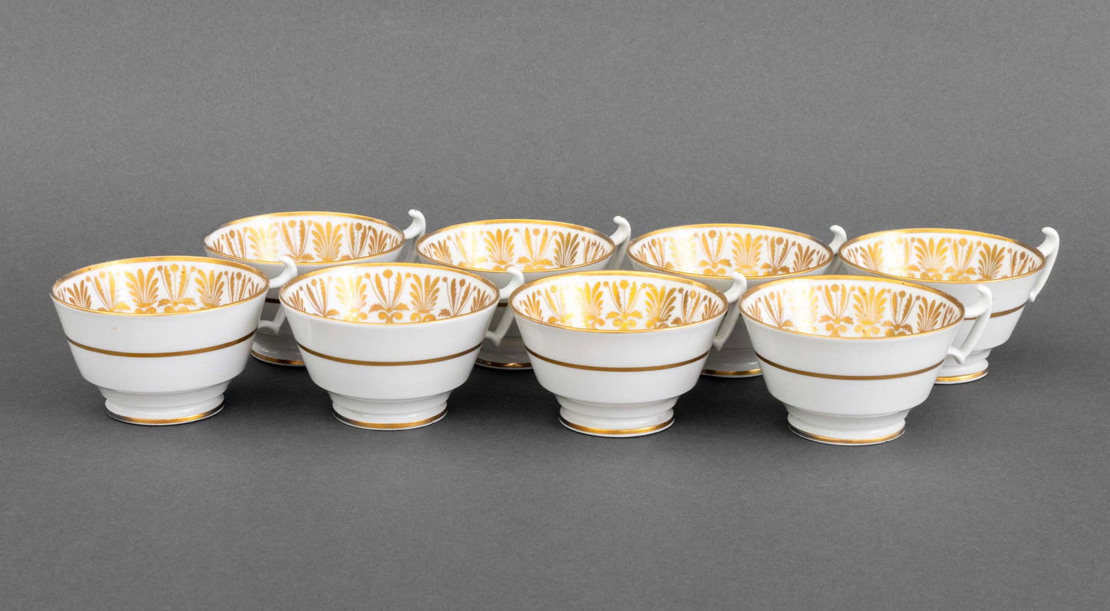 Italian Gilt Decorated Bone China Teacups, 8 (1 of 6)