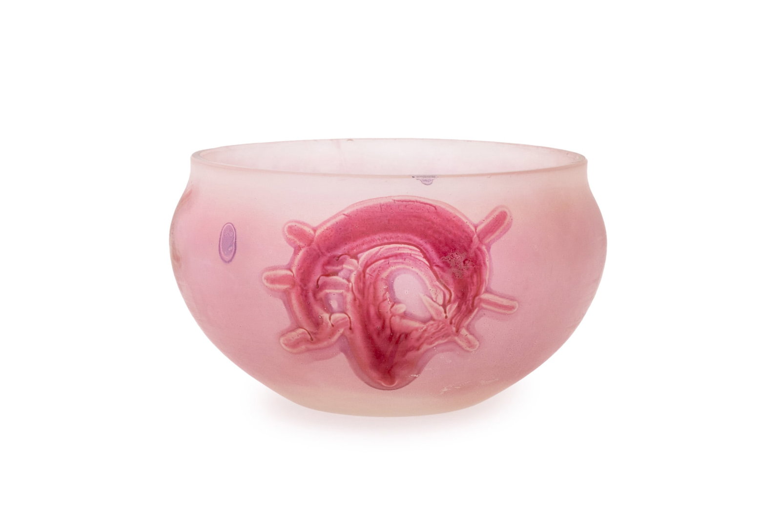 Abstract Design Pink Art Glass Bowl (1 of 7)