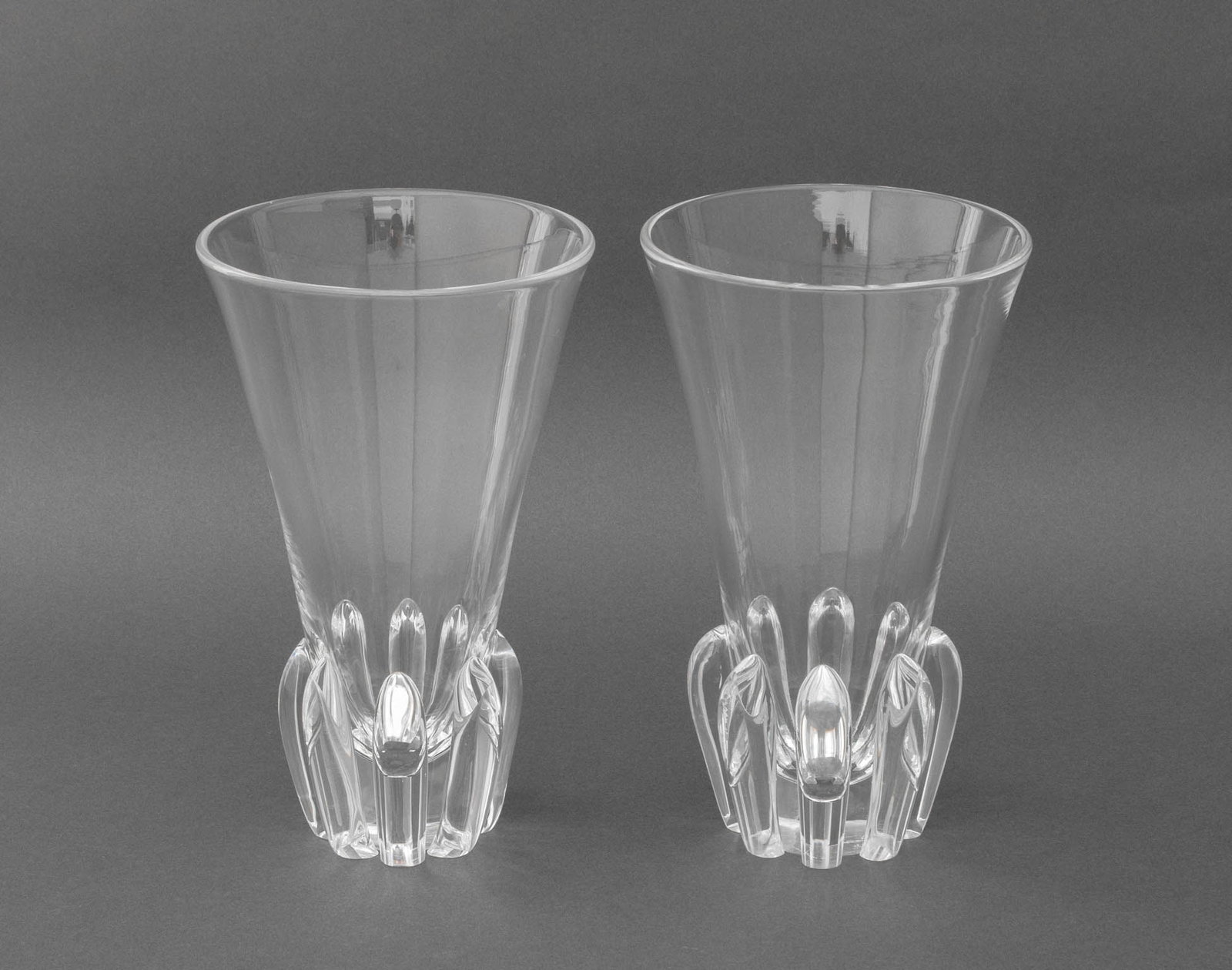 Steuben Glass "Lotus" Vases, Pair (1 of 5)