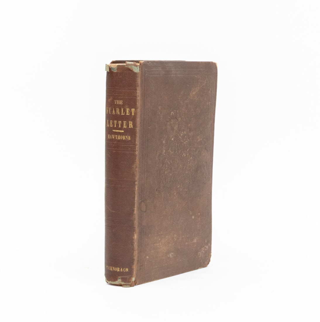 Nathaniel Hawthorne "The Scarlet Letter", 1850: Hawthorne, Nathaniel, "The Scarlet Letter, a Romance", Boston: Ticknor, Reed, and Fields, 1850, First Edition, one of only 2500 copies printed, original cloth binding. 7.25" L x 4.75" W x 1" D. Proven