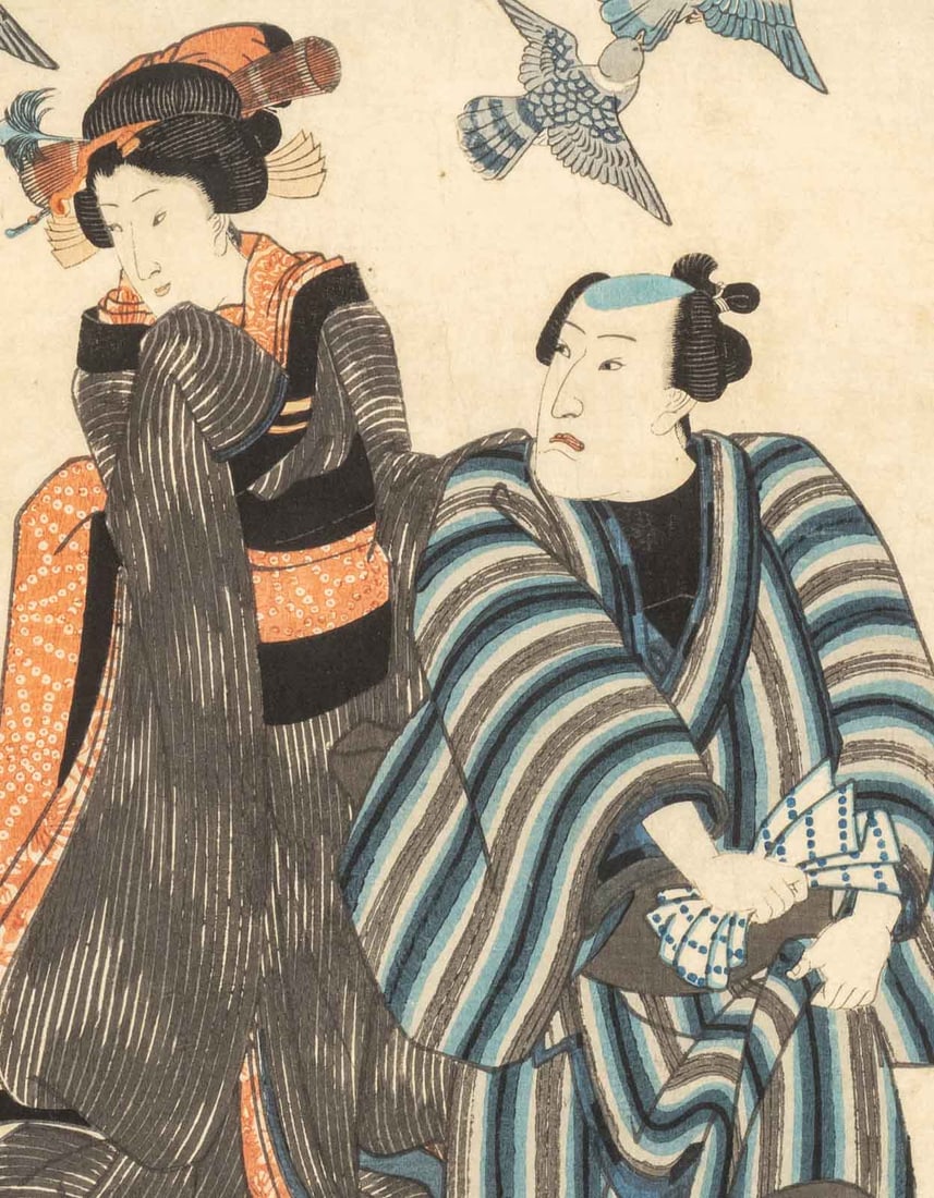 Utagawa Kuniyoshi Kabuki Scenes Woodblock Triptych - 13
