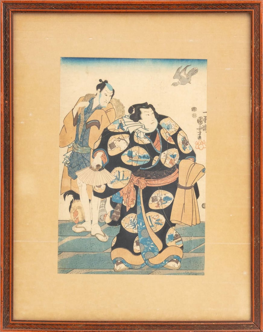 Utagawa Kuniyoshi Kabuki Scenes Woodblock Triptych - 2