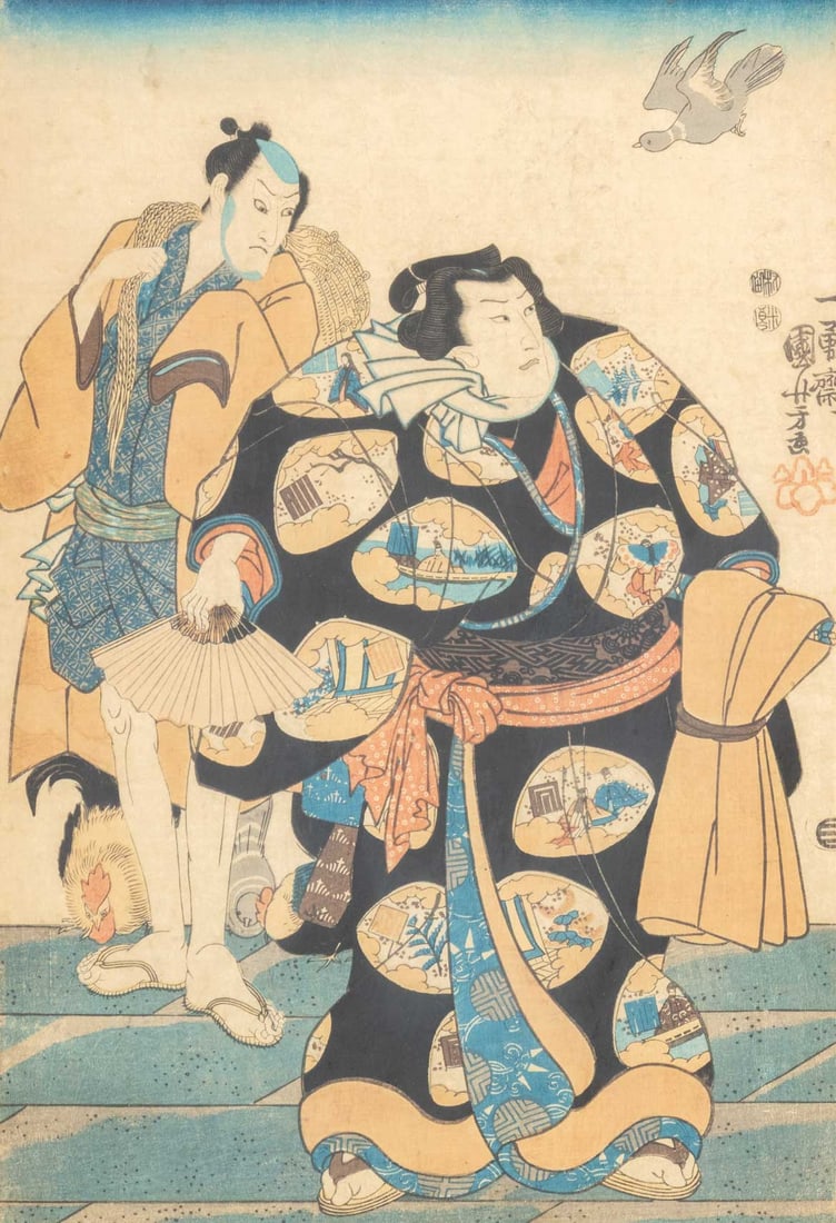 Utagawa Kuniyoshi Kabuki Scenes Woodblock Triptych - 3
