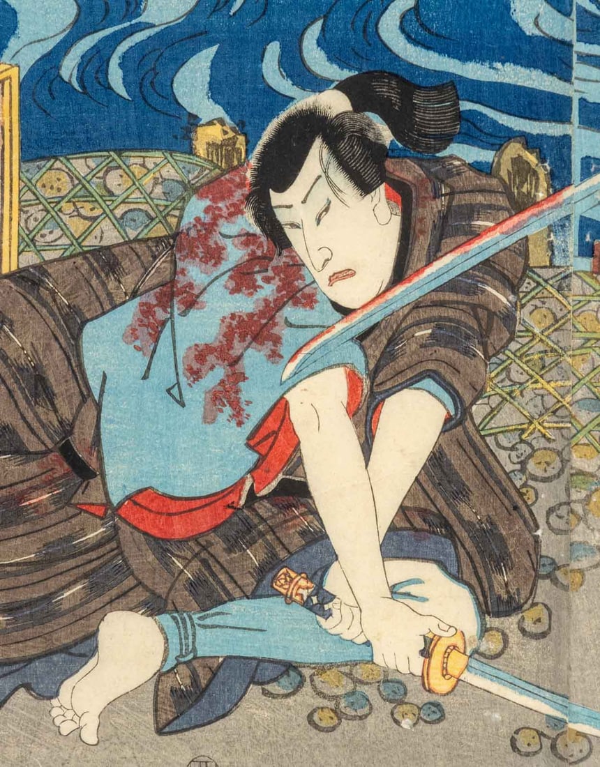 Utagawa Kunisada Kabuki Actors Diptych Woodblock - 5