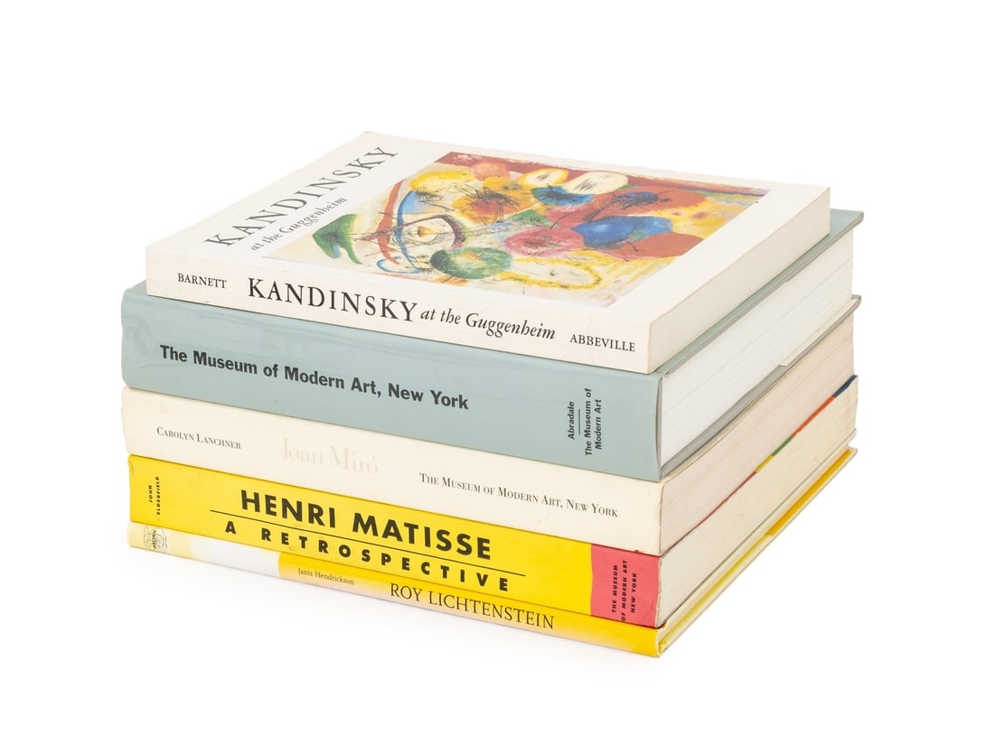 Books on Modern Art and Artists, 5: Collection of Five Books on Modern Art and Artists, comprising: "Roy Lichtenstein 1923-1997", Henrickson, Janis, "Kandinsky at the Guggenheim", Barnett, Vivian Endicott, "Joan Miro", Lanchner, Carolyn