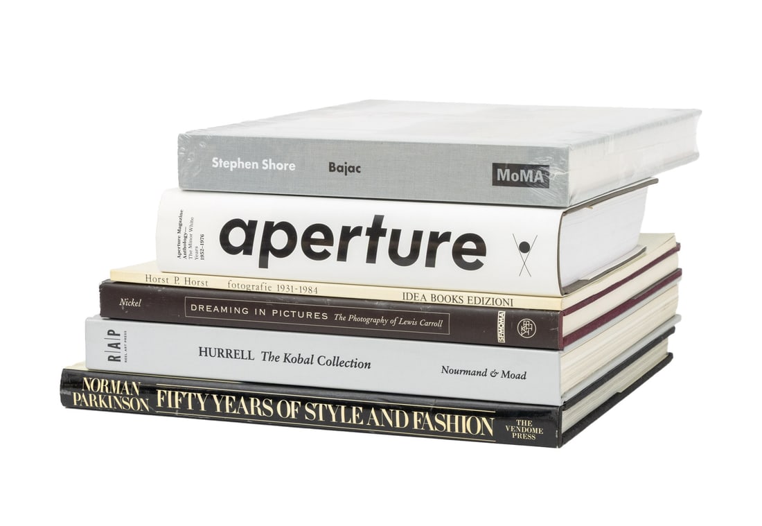 Photography and Photo Series Books, 6: Collection of Six Photography and Photo Series Books, comprising: "Horst Fotografie 1931-1984", "Fifty Years of Style and Fashion", Parkinson, Norman, "Bajac", Shore, Stephen, "Aperture Magazine Antho