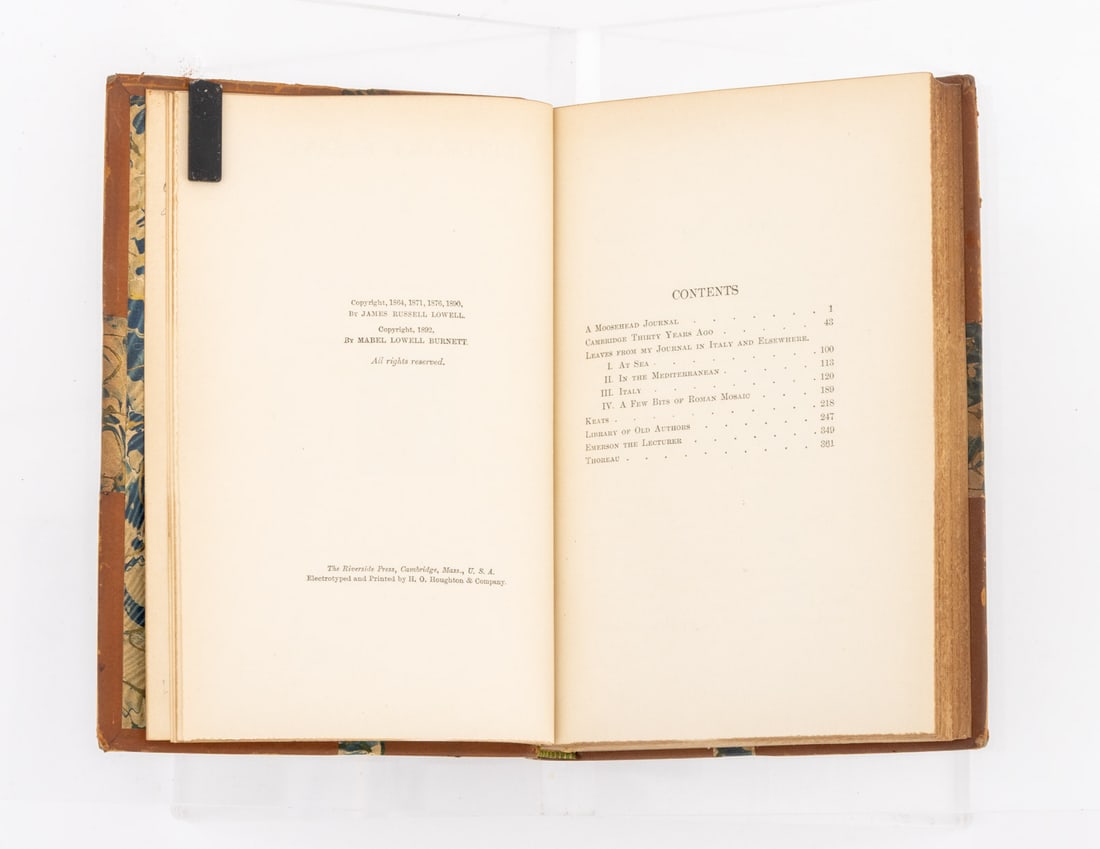 James Russell Lowell "Literary Essays", 4, 1890 - 6