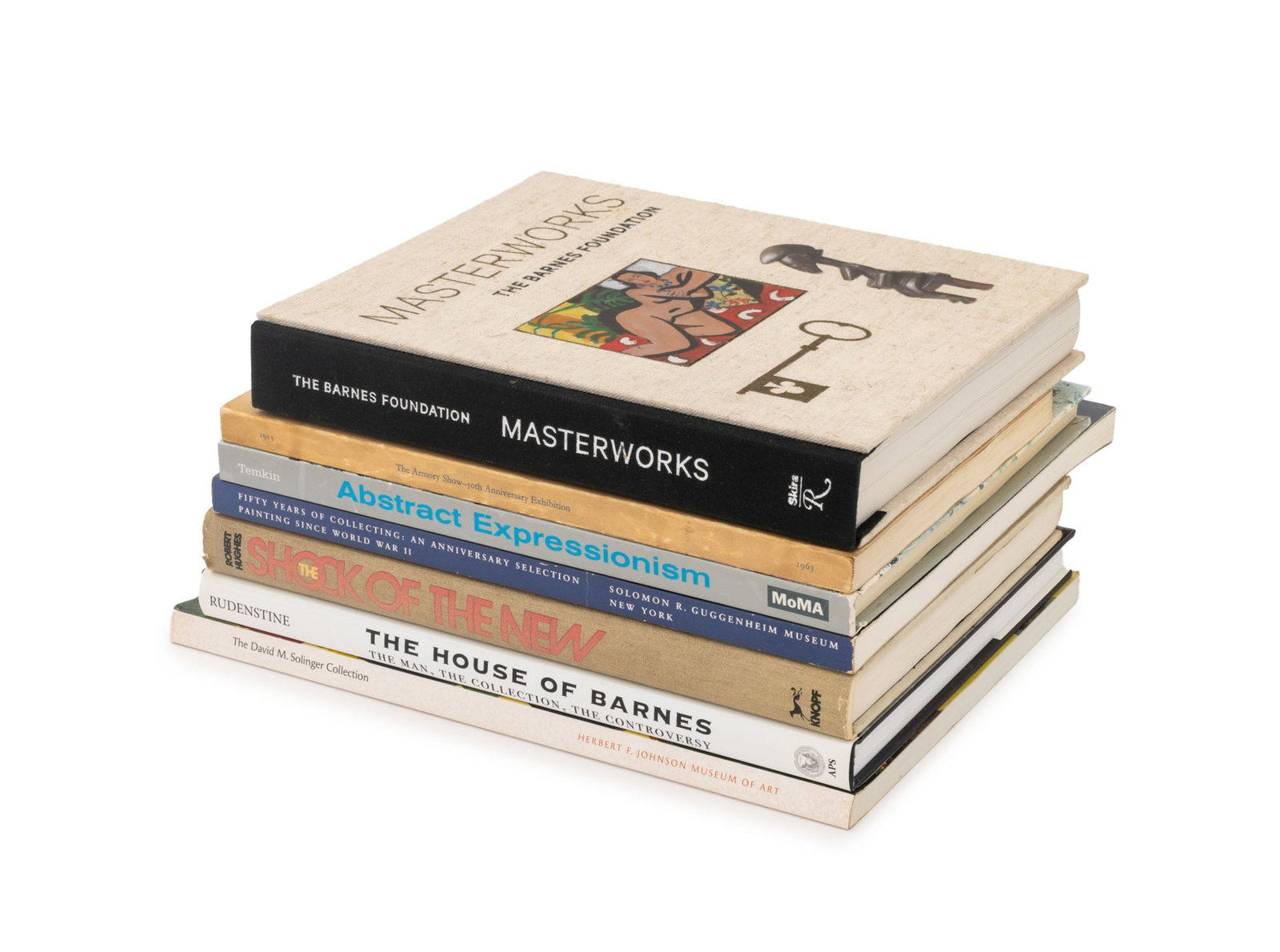 Books on Art Collections, 7: Collection of Seven Books on Art Collections, comprising: "Abstract Expressionism at the Museum of Modern Art", Temkin, Ann, "The Barnes Foundation Masterworks", Dolkart, Judith F. and Martha Lucy, "T