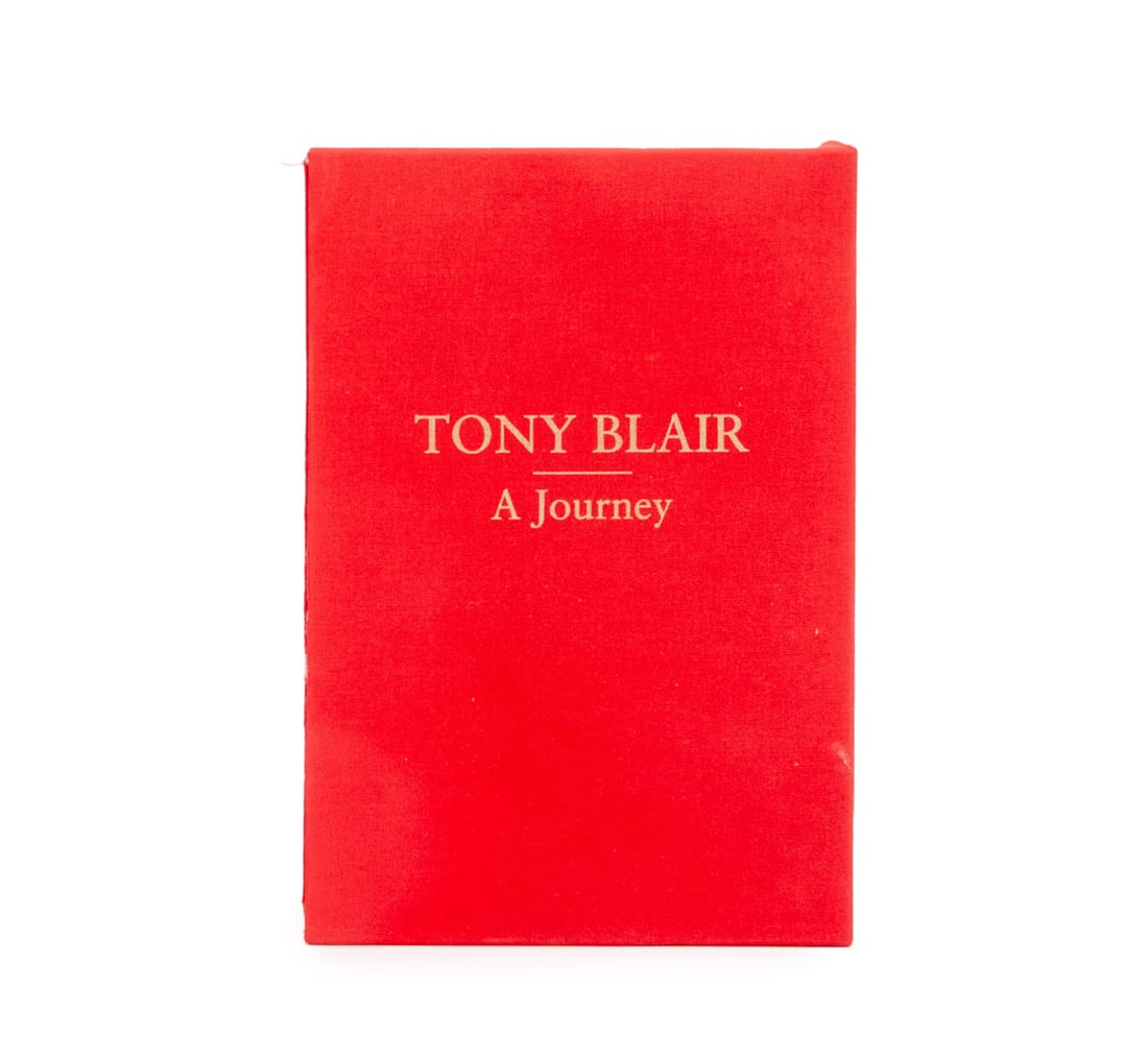 Tony Blair Signed "A Journey", 2010: Blair, Tony, "A Journey", London: Hutchinson, 2010, signed and numbered 283 of 500 on limitation page, signed and inscribed on title page. 9.75" L x 6.5" W x 2" D. Provenance: The Estate of Gilbert C.