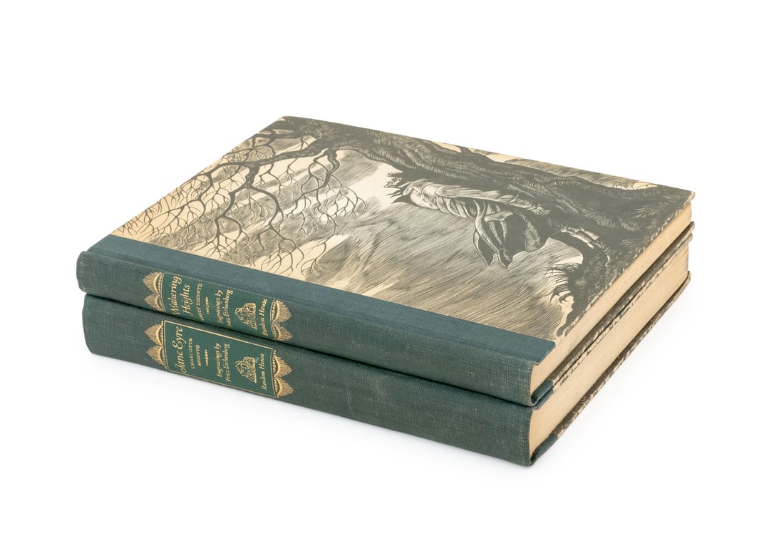 Fritz Eichenberg Illustrated Bronte Books, 2: Bronte, Charlotte,"Jane Eyre", New York: Random House, 1943, wood engravings by Fritz Eichenberg; and Bronte, Emily, "Wuthering Heights", New York: Random House, 1943, wood engravings by Fritz Eichenb