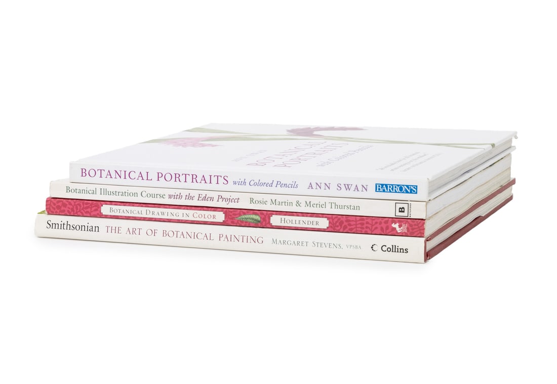 Books on Botanical Illustration, 4: Collection of Four Books on Botanical Illustration, comprising: "The Art of Botanical Painting", Stevens, Margaret, "Botanical Illustration Course with the Eden Project", Martin, Rosie and Meriel Thur