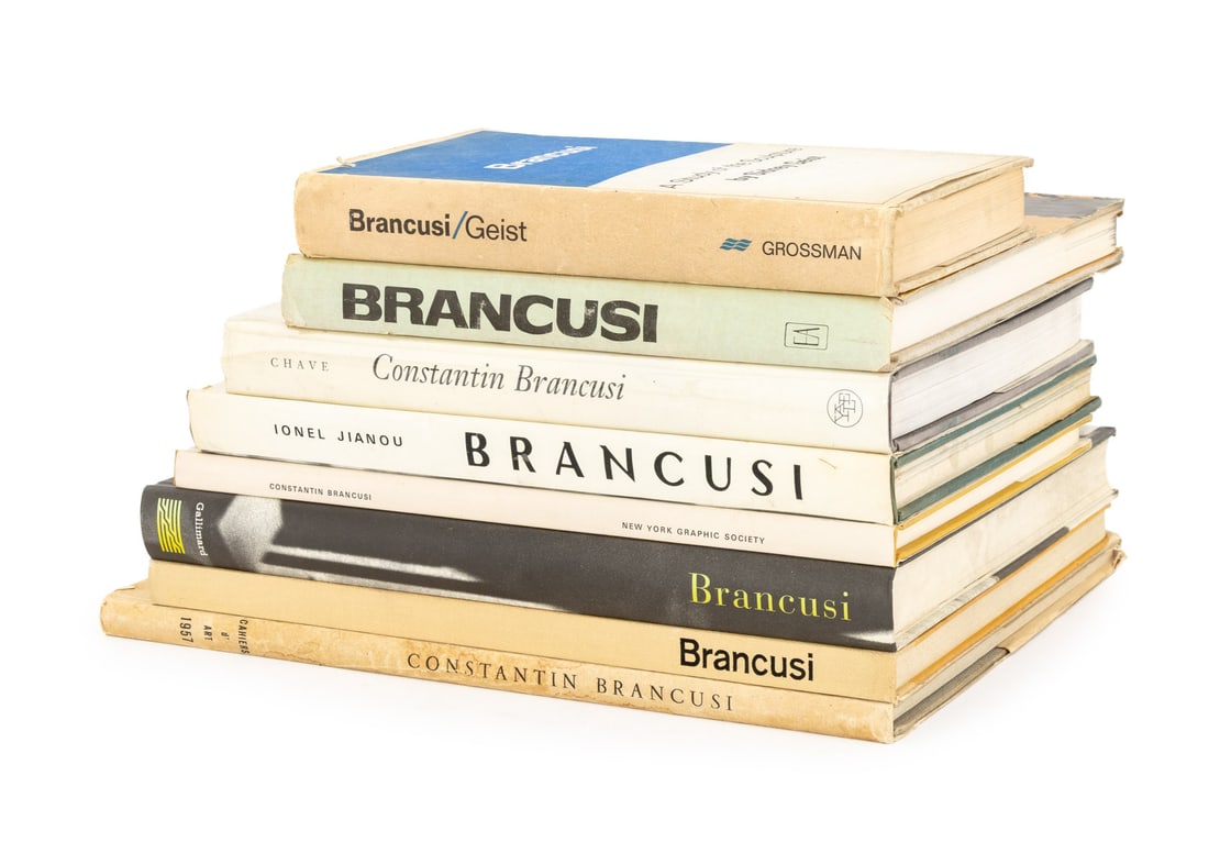 Books on Constantin Brancusi, 8: Collection of Eight Books on Constantin Brancusi, comprising: "Constantin Brancusi: Sculptures, Peintures, Fresques, Dessins", Zervos, Christian, "Constantin Brancusi", Giedion-Welcker, Carola,