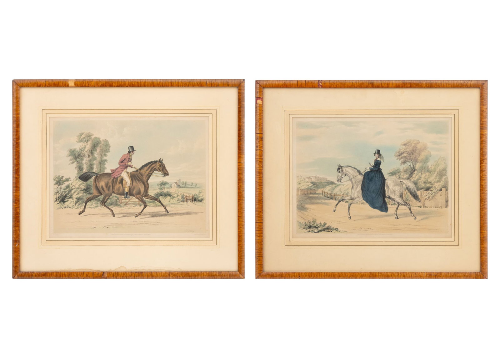 British Equestrian Hand-Colored Lithographs, Pair (1 of 13)