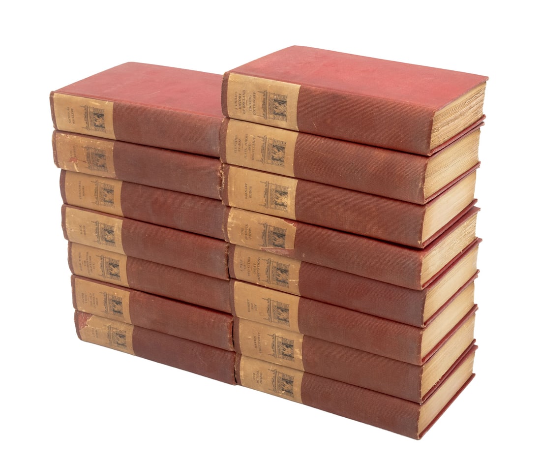 Charles Dickens Book Set, 15 Vols., 1922: Group of 15 Charles Dickens Book Set, New York: Riverside Press, 1922: "The Adventures of Oliver Twist and The Old Curiosity Shop", "Bleak House", "Hard Times and Other Stories: The Uncommercial Trave