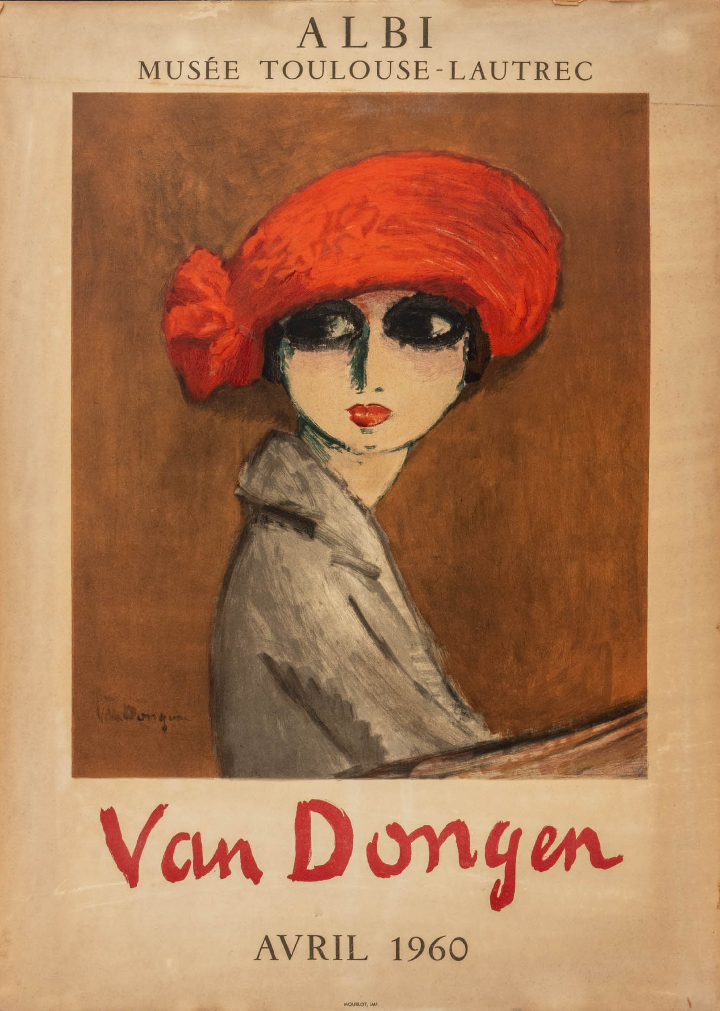"Albi Musee Toulouse-Lautrec" Poster, 1960: "Albi Musee Toulouse-Lautrec, Van Dongen", Poster in Colors, 1960, unframed. 23.5" L x 15.75" W. Provenance: From a New York City Collection. Keywords: Prints, Multiples, French, Figure, Portraiture, 