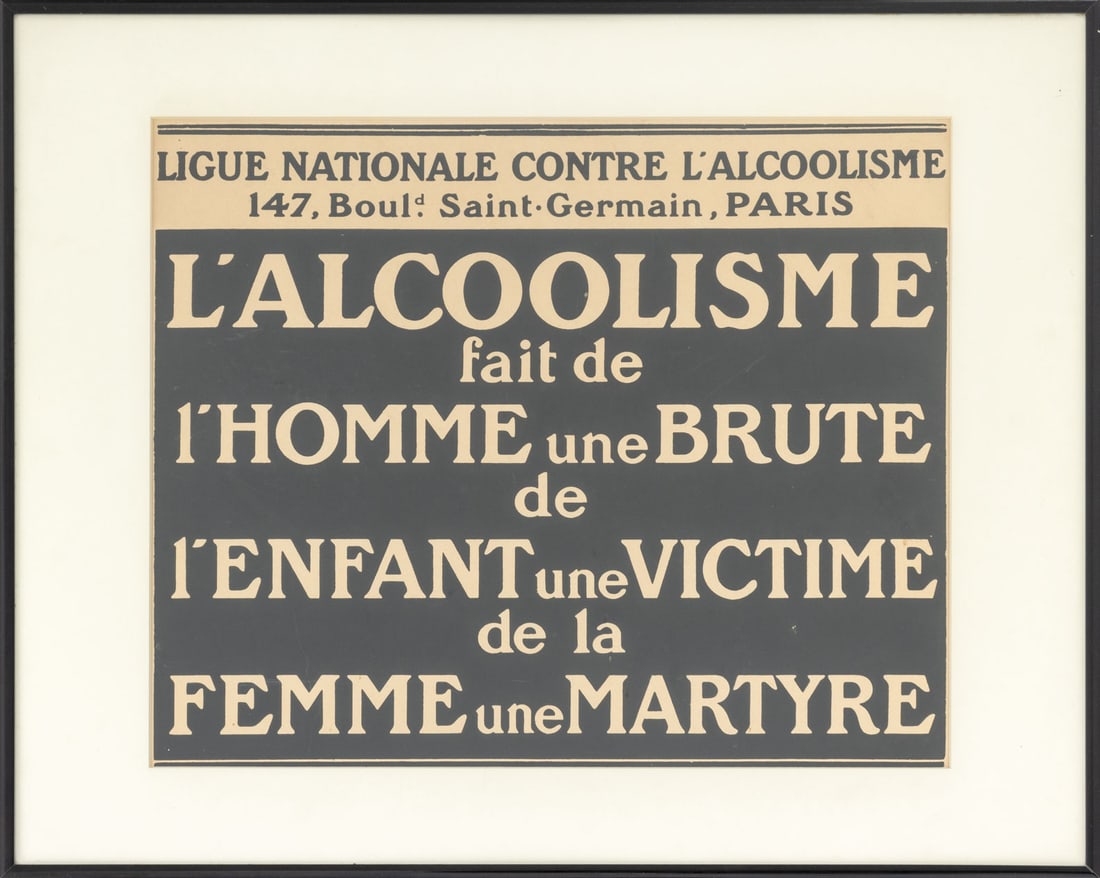 "Ligue Nationale Contre L'Alcoolisme" Poster, 1914 (1 of 5)