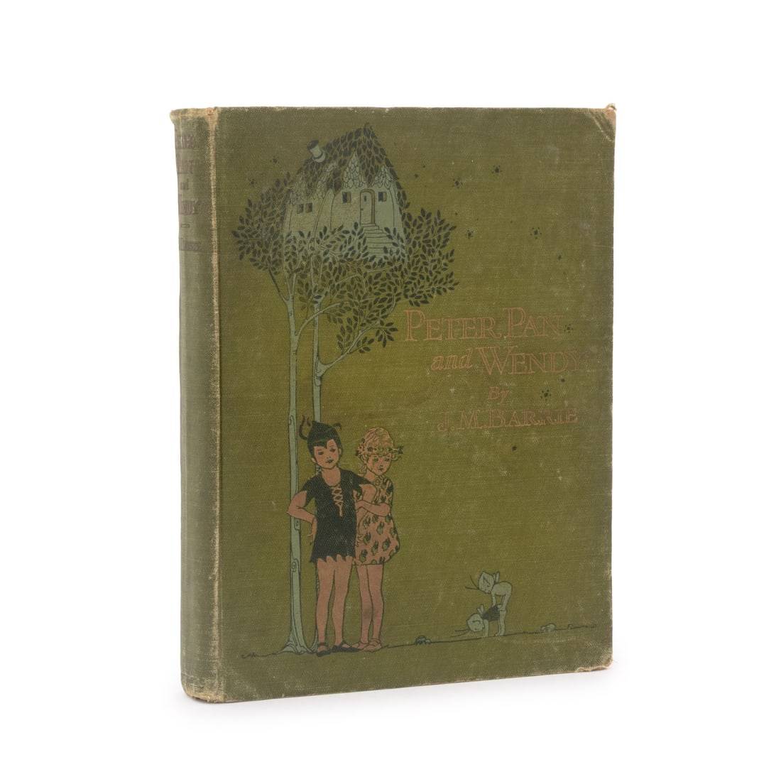 J. M. Barrie "Peter Pan and Wendy", 1921: Barrie, J. M., illus.: Attwell, Mabel Lucie, "Peter Pan and Wendy", New York: Charles Scribner's Sons, 1921. 9.75" L x 7.5" W x 1" D. Provenance: The Estate of Gilbert C. Maurer, Director and Former C