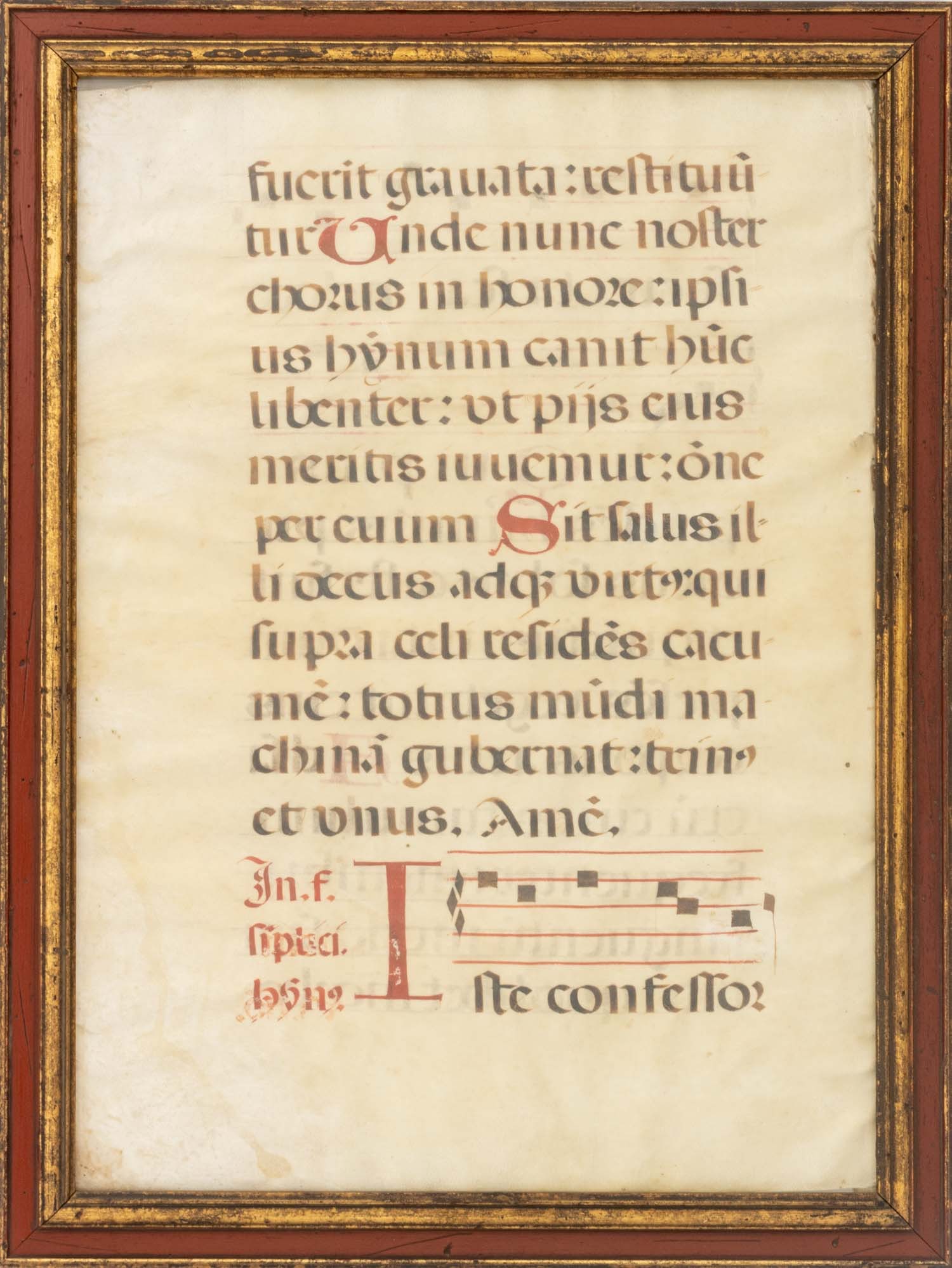 Antiphonal Illuminated Manuscript Leaf, 16th C. (1 of 7)