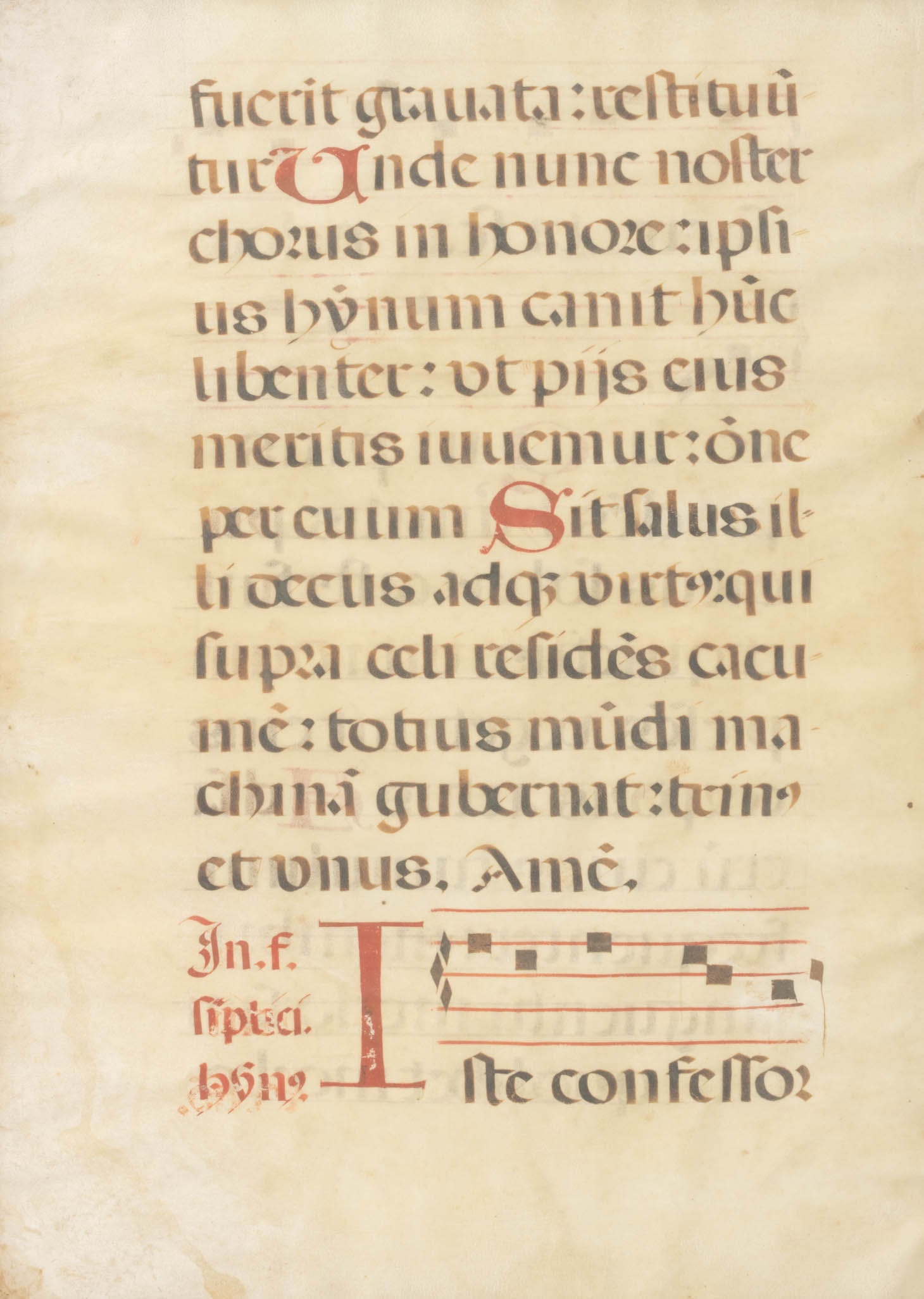 Antiphonal Illuminated Manuscript Leaf, 16th C. - 2