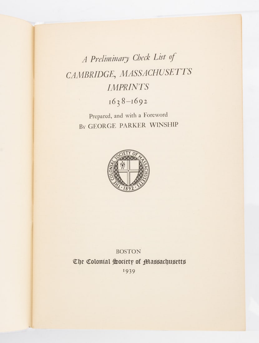 Books and Monographs by George Parker Winship, 18 - 16