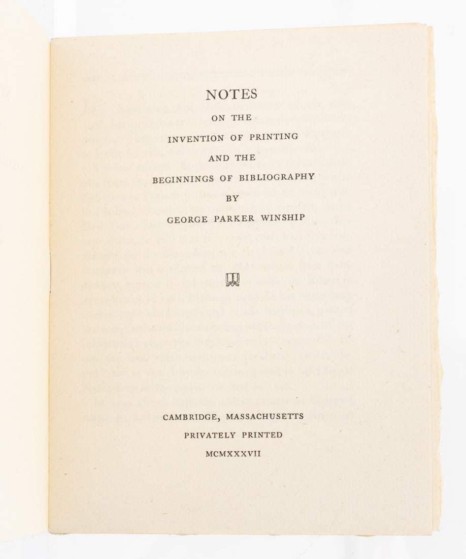 Books and Monographs by George Parker Winship, 18 - 17