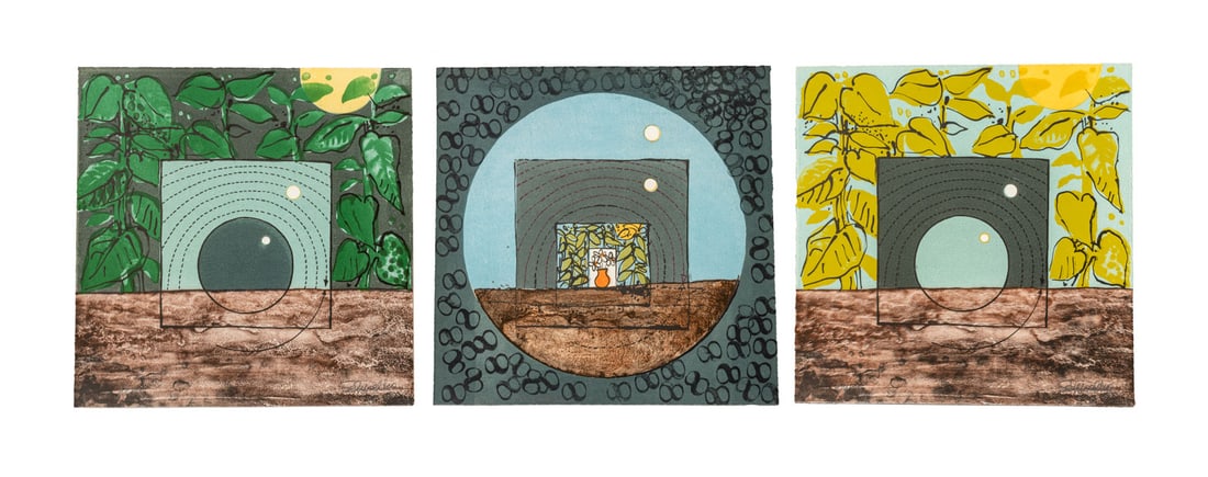 Elfi Schuselka Landscape Scene Screenprints, 3: Elfi Schuselka (Austrian, b. 1940), Three Landscape Scenes, Screenprints in Colors, comprising: Eclipse with Light Green Foliage, signed in pencil lower right and numbered edition "4/9" lower left, Va