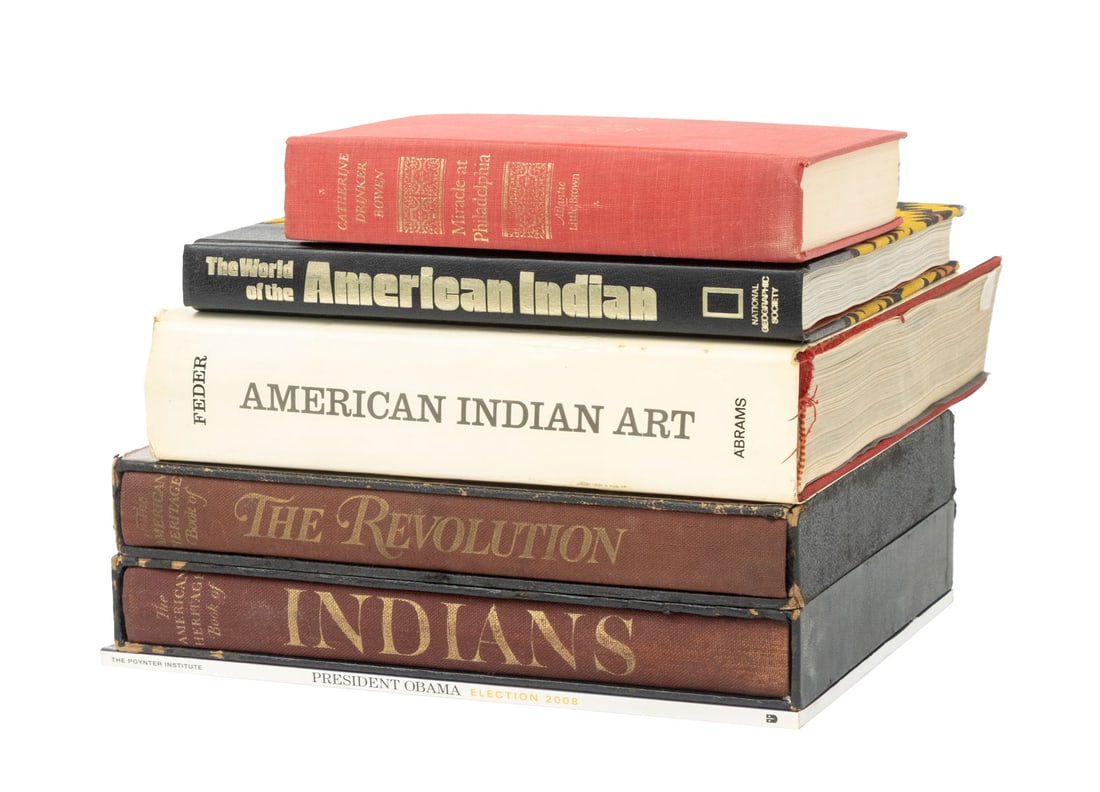 Books on United States History, 6: Collection of Six Books on United States History, comprising: "American Indian Art", Federer, Norman, "The American Heritage Book of Indians", ed.: Josephy, Jr., Alvin M., "The American Heritage Book 