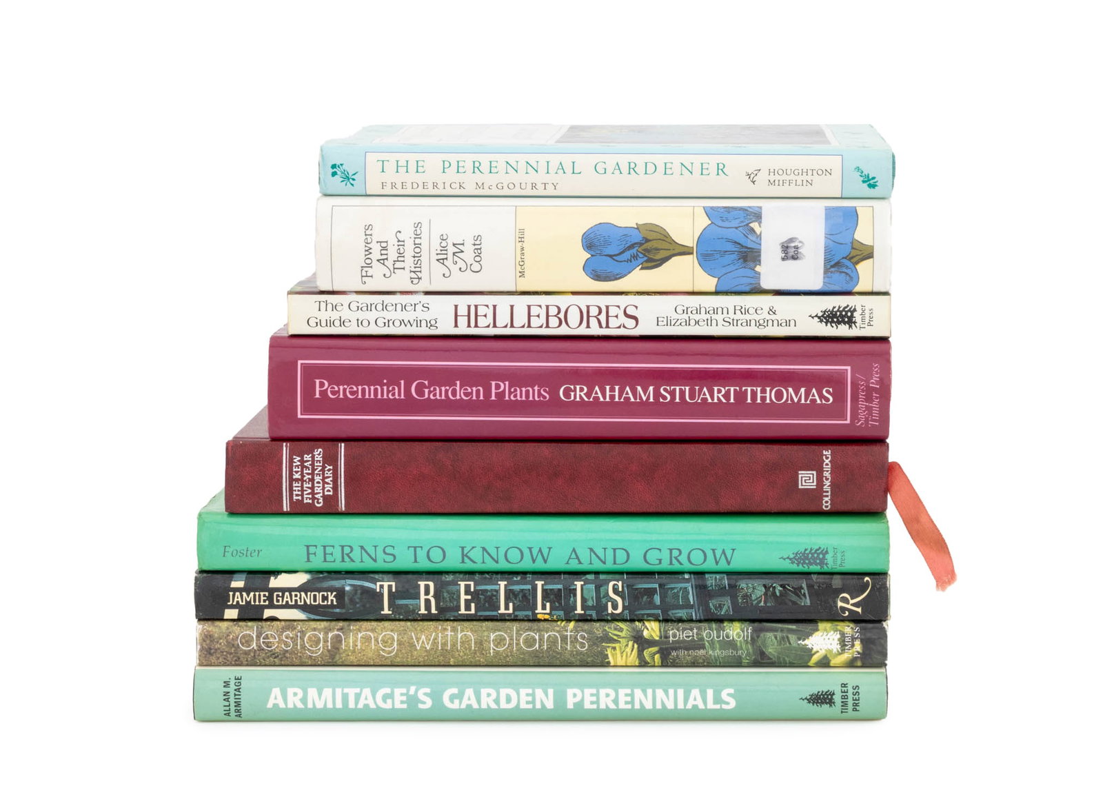 Books on Plants and Gardens, 9: Collection of Nine Books on Plants and Gardens, comprising: "The Perennial Gardener", McGourty, Frederick, "The Gardner's Guide to Growing Hellebores", Rice, Graham and Elizabeth Strangeman, "The Kew
