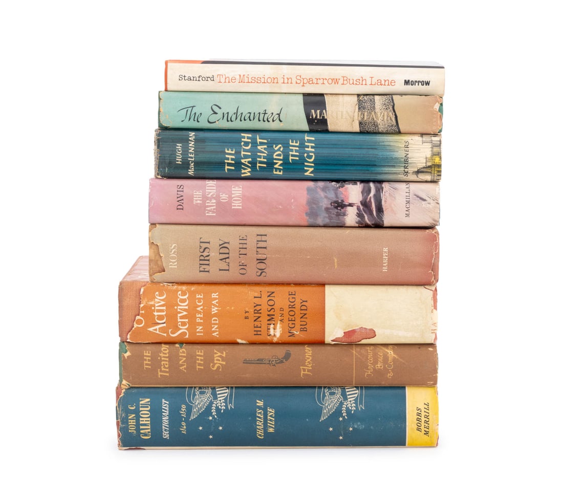 Books on the Military and War, 8: Collection of Eight Books on the Military and War, comprising: "The Far Side of Home", Davis, Maggie, "The Mission in Sparrow Bush Lane", Stanford, Alfred, "The Watch that Ends the Night", MacLennan, 