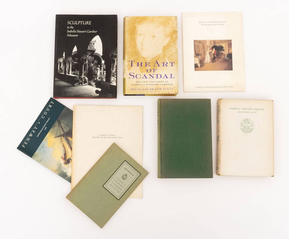Books on the Isabella Stewart Gardner Museum, 8: Collection of Eight Books and Exhibit Catalogs on the Isabella Stewart Gardner Museum, comprising: "Isabella Stewart Gardner and Fenway Court", Carter, Morris, "Catalogue of the Exhibited Paintings an