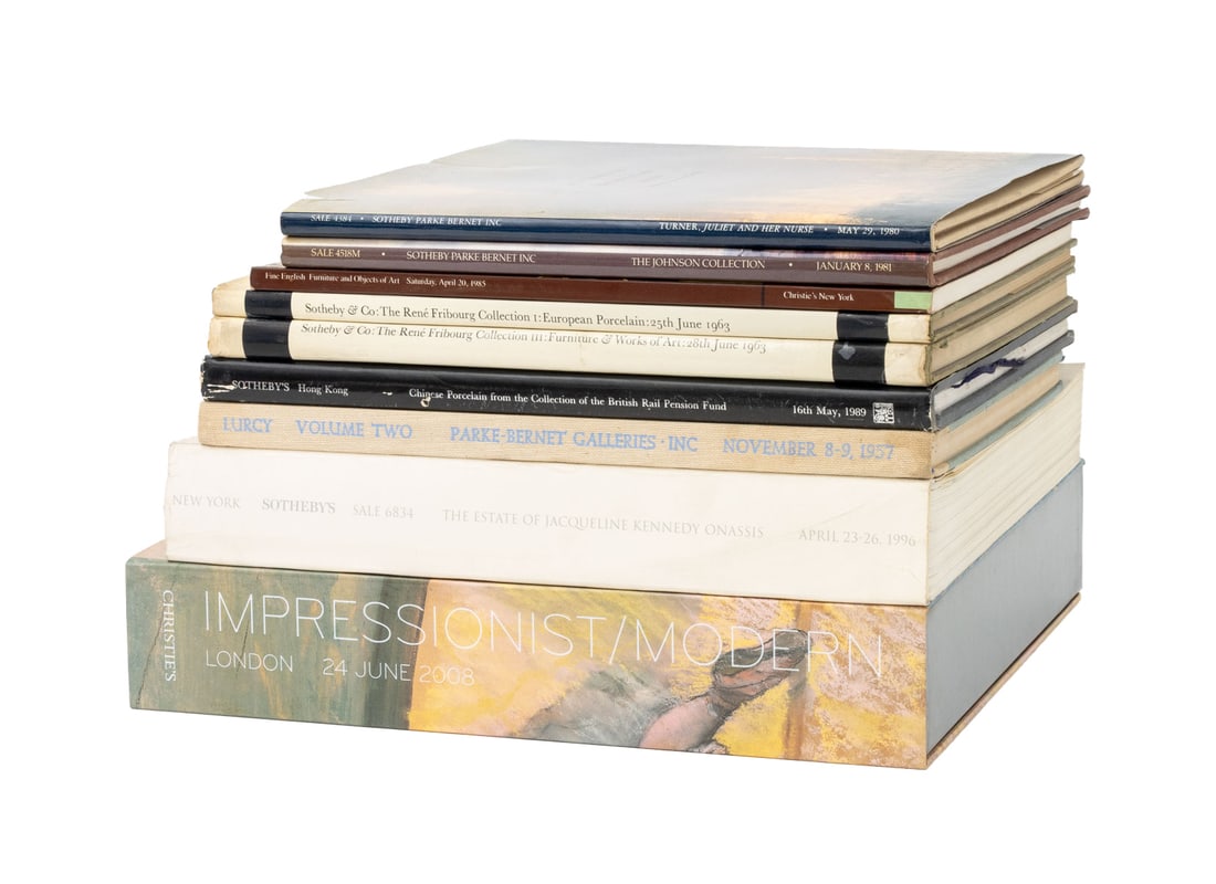 Art Auction Catalogs, 8: Collection of Eight Art Auction Catalogues, comprising: "Christie's Impressionist / Modern", June 24, 2008, "Sotheby's The Estate of Jacqueline Kennedy Onassis", April 23-26, 1996, "Parke-Bernet Galle