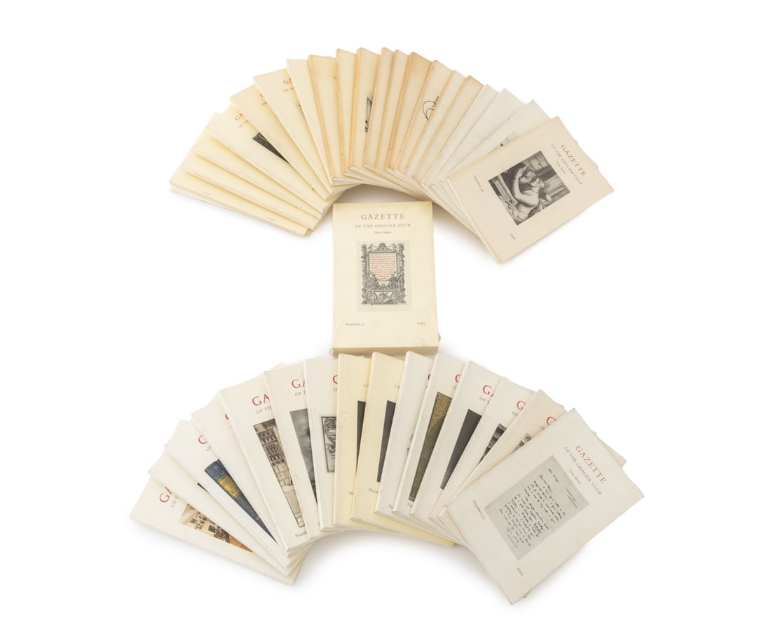 Collection of the "Gazette of the Grolier Club": Collection of Approximately 40 Issues of the "Gazette of the Grolier Club New Series", including: issues 17-18, 30/31, 35/36, 38, 40/41, 42-61, 63-67, multiple copies of some issues including no. 45