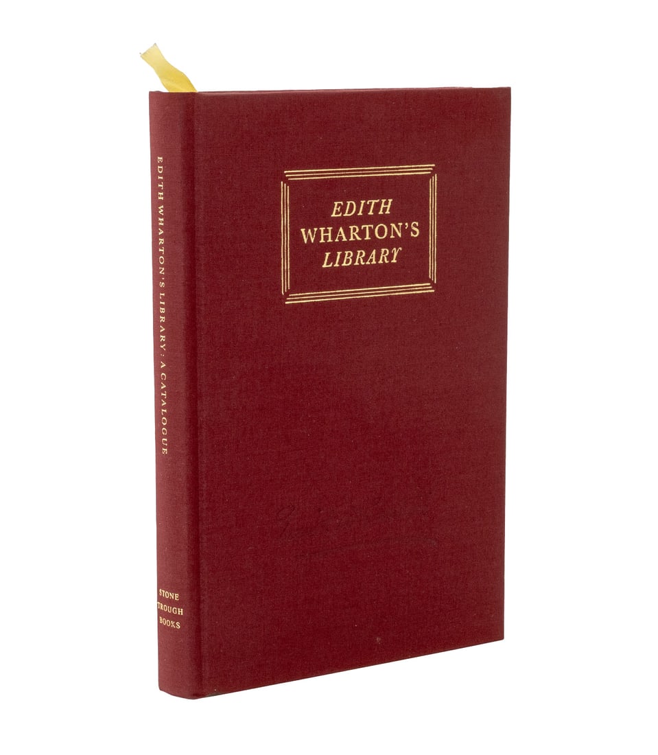 Hermione Lee Signed "Edith Wharton's Library": Ramsden, George, introduction by Hermione Lee, "Edith Wharton's Library", Settrington: Stone Trough Books, 1999, no. 173 of an edition of 350 numbered copies, signed and inscribed to Martin Hutner by 