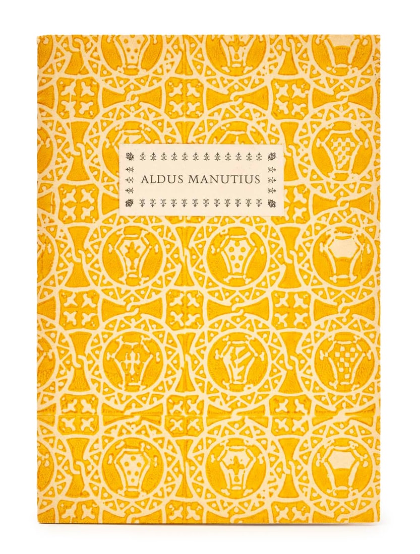 "Two Letters Concerning Aldus Manutias", 1992: "Two Letters Concerning Aldus Manutius, Printer of Venice: Aldus to Andrea Navagero & Desiderius Erasmus to Aldus", New York: Kelly-Winterton Press, 1992, one of 100 copies. 9.5" L x 6.75" W x 0.25" D