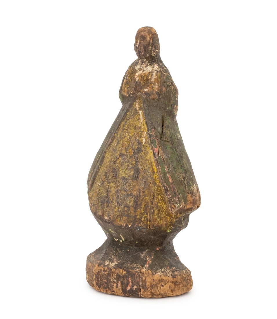 American Standing Woman Polychromed Pine Sculpture (1 of 7)
