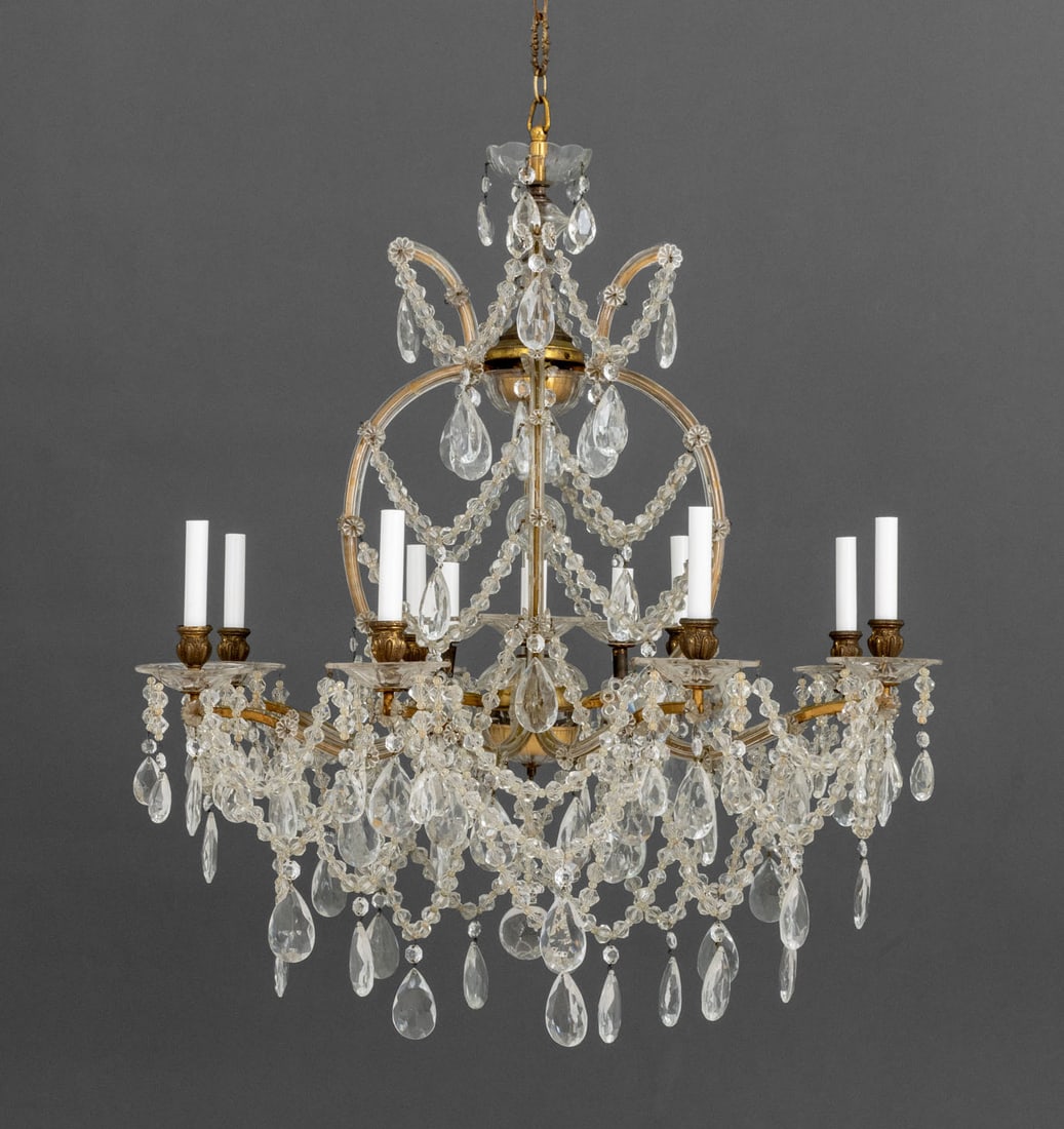 Maria Theresa Style Brass and Crystal Chandelier (1 of 10)