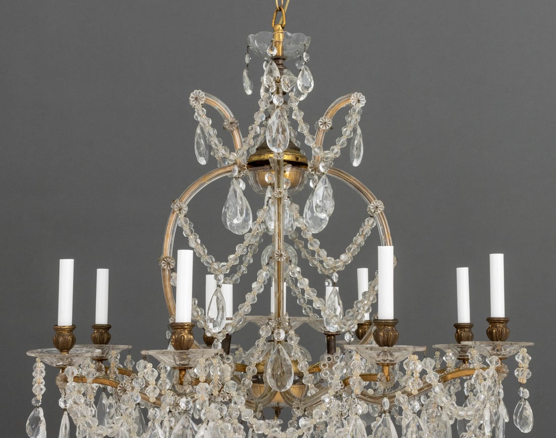 Maria Theresa Style Brass and Crystal Chandelier - 2