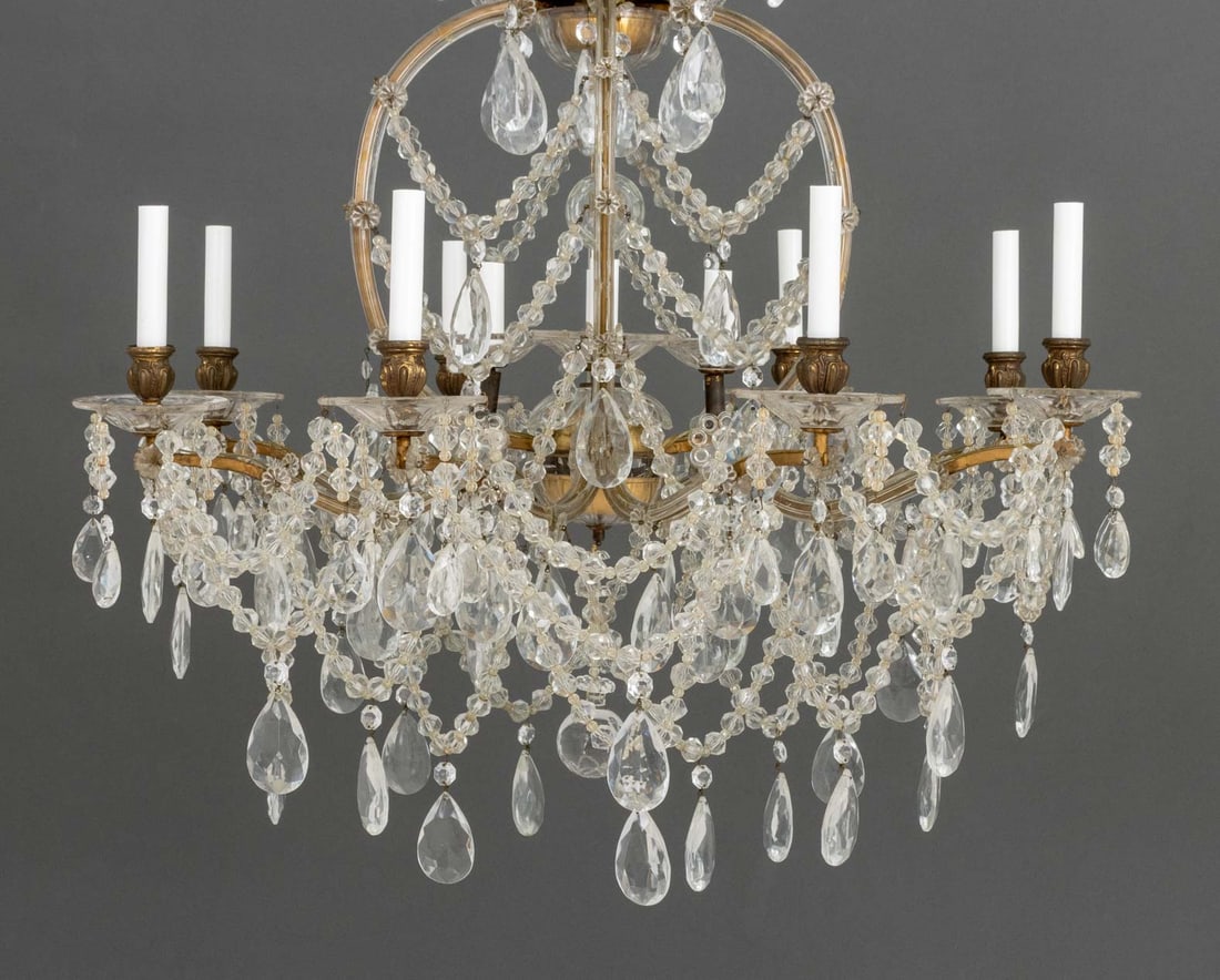 Maria Theresa Style Brass and Crystal Chandelier - 3