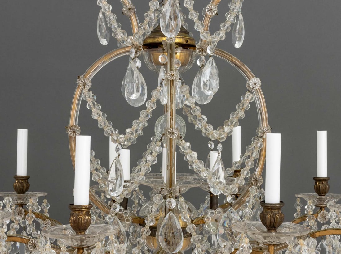 Maria Theresa Style Brass and Crystal Chandelier - 4