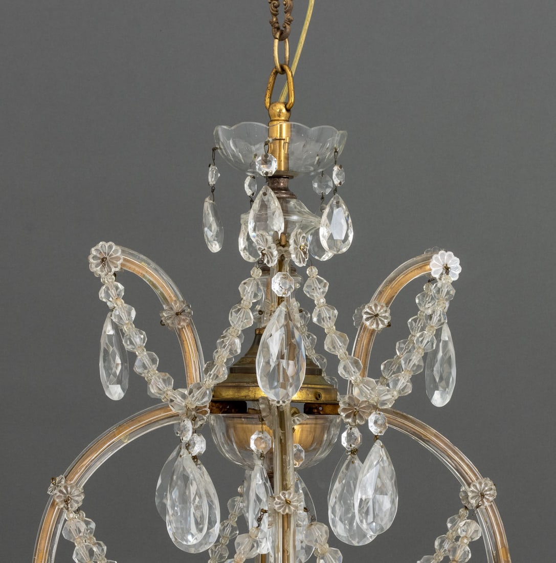 Maria Theresa Style Brass and Crystal Chandelier - 5