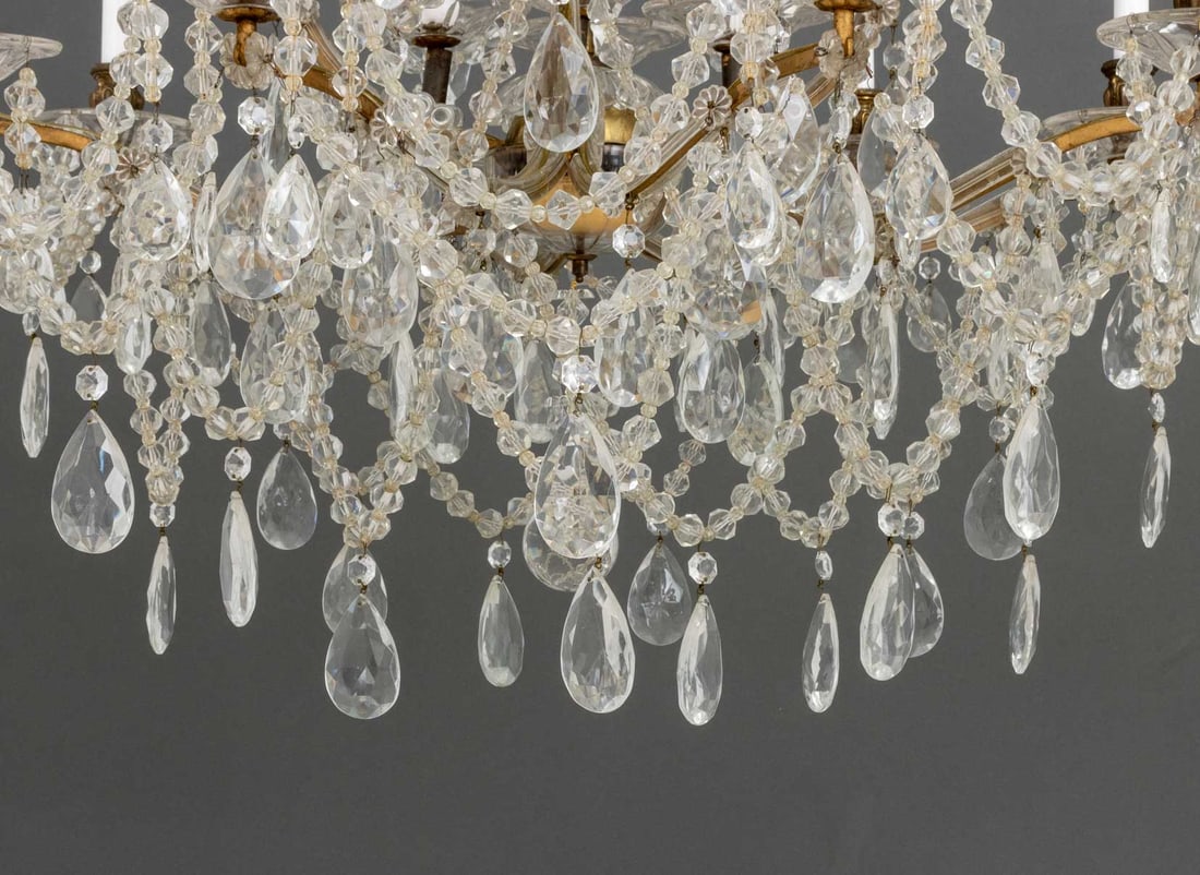 Maria Theresa Style Brass and Crystal Chandelier - 7