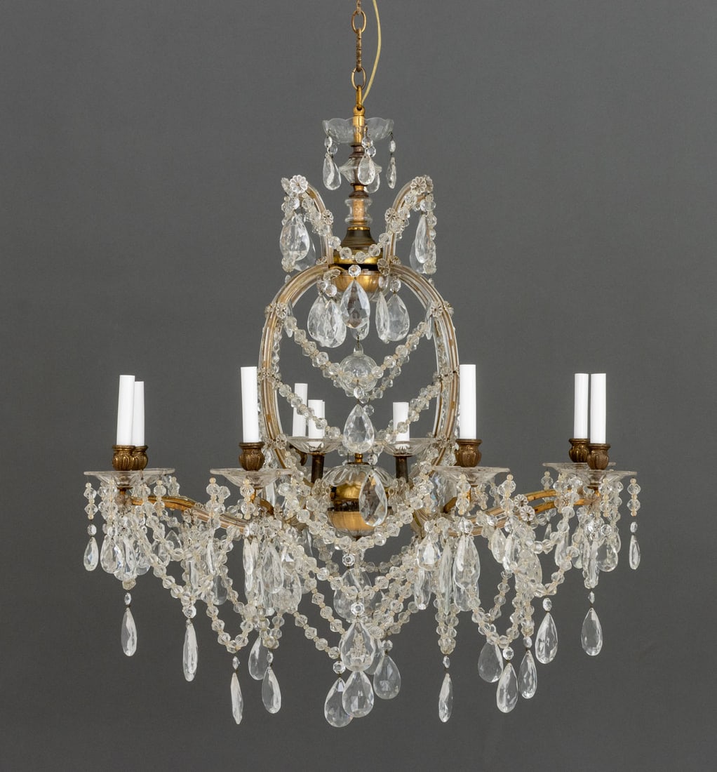Maria Theresa Style Brass and Crystal Chandelier - 8